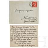 Reichskanzler Wilhelm Marx (1863 - 1946) - eigenhändig verfasste Karte mit dem an die Sammlerin adressierten Kuvert 1924 - фото 1