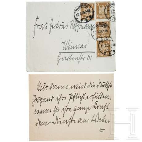 Reichskanzler Wilhelm Cuno (1876 - 1933) - handgeschriebene und signierte Karte mit patriotischem Spruch - photo 1