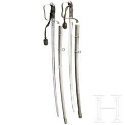 Zwei Säbel M 1861 für Offiziere der Infanterie