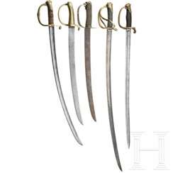 Fünf französische Säbel, 18./19. Jhdt.