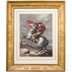 Napoleon Bonaparte beim Überschreiten der Alpen - Porträt nach Jacques-Louis David (1748 - 1825)