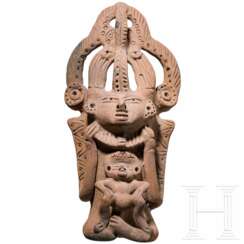 Großes, figürliches Opfergefäß, Guatemala, wohl Maya, Postklassische Periode, 900 - 1200 n. Chr.