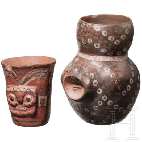 Zwei figürliche Tongefäße, Peru, wohl Huari, 800 - 1200 n. Chr. - Foto 1