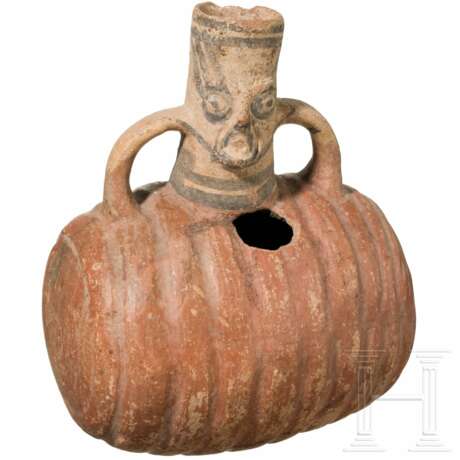 Gefäß mit figürlichem Ausguss, Peru, wohl Chancay-Kultur, 13. - 15. Jhdt. - Foto 1