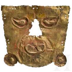 Präkolumbische Tumbaga Totenmaske (llulla-ulla), Peru, wohl Chimu, 12. - 13. Jhdt.