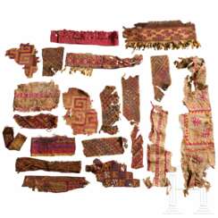 Große Gruppe Textilfragmente, Peru, Chancay, wohl 1200 - 1465 n. Chr.