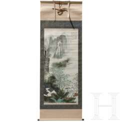 Rollbild mit Darstellung einer Berglandschaft, China, 20. Jhdt.