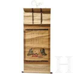 Rollbild mit Darstellung dreier alter Männer, Japan, Taisho-Zeit, 1912 - 1926