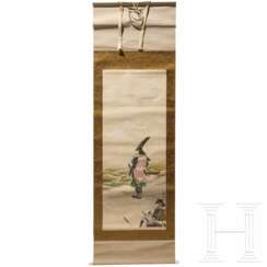 Rollbild mit Darstellung eines Daimyō, Japan, Taisho-Zeit, 1912 - 1926