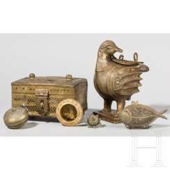 Kleines Konvolut indischer Messing-Gegenstände, 20. Jhdt.