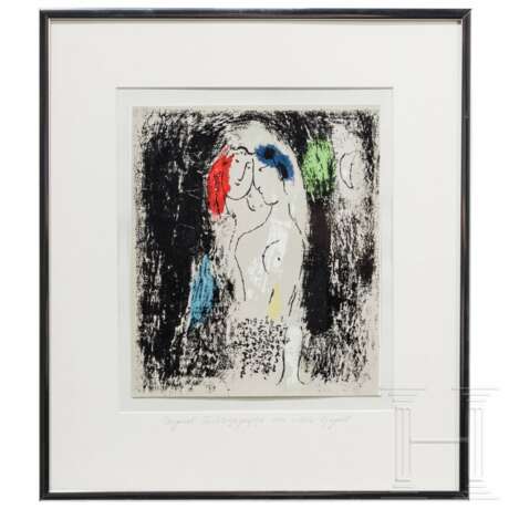 "Les Amoureux en Gris" - Farblithographie Marc Chagalls - photo 1