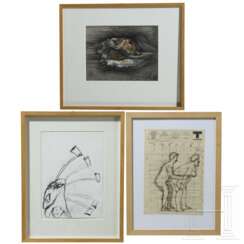 Bruno Schleinstein (1932 - 2010), Peter Raderscheidt (geb. 20. Jhdt.) u.a. - drei Grafiken, deutsch, 20. - 21. Jhdt.