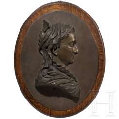 Bronzene Relieftafel mit Porträt der Königin Victoria, wohl England, 19. Jhdt.