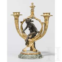 Ormolu-Bronzeleuchter mit weiblichem Akt, Frankreich, 19. Jhdt.