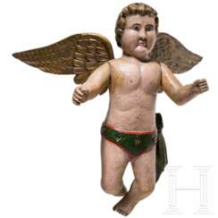 Schwebender Putto aus Holz, deutsch, wohl 18./19. Jhdt.