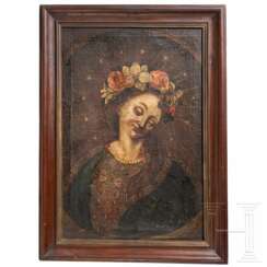 Gnadenbild "Maria Mutter der Schönen Liebe" nach dem Vorbild in Wessobrunn, deutsch/österreichisch, 18. Jhdt.