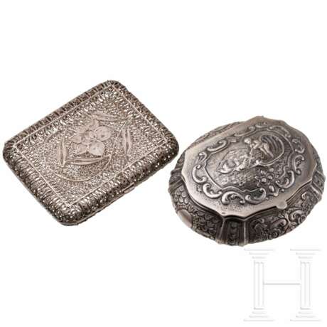 Zwei Dosen, Österreich/deutsch, spätes 19. Jhdt. - photo 1 Zwei Dosen, Österreich/deutsch, spätes 19. Jhdt. - photo 1