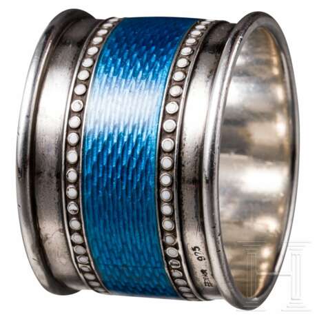 Guilloche-Email-Serviettenring, um 1920 - photo 1 Guilloche-Email-Serviettenring, um 1920 - photo 1