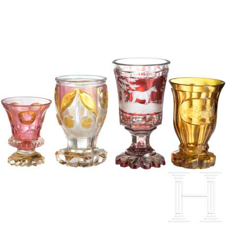 Vier Farbgläser, Böhmen und Schlesien, Mitte 19. Jhdt. - фото 1