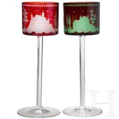 Zwei Trinkgläser, Böhmen, um 1910