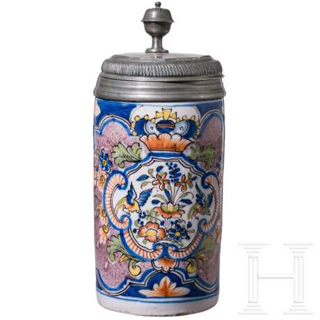 Walzenkrug mit Zinndeckel, Erfurt, 18. Jhdt. - фото 1 Walzenkrug mit Zinndeckel, Erfurt, 18. Jhdt. - фото 1