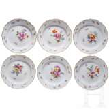 Sechs Dessertteller mit Blumen und Insekten, Meissen, um 1850/60 - photo 1