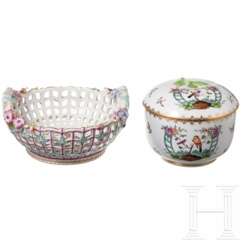 Deckeldose und Henkelkorb, Meissen, 1860 - 1924
