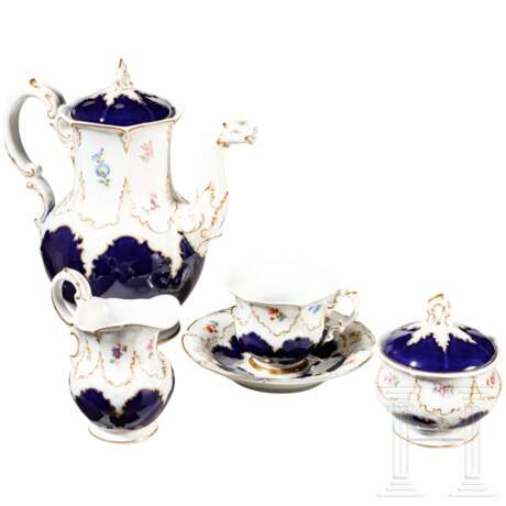 Prunk-Kaffeeservice, B-Form, Meissen, 20. Jhdt. - Foto 1