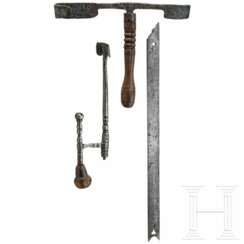 Drei Teile altes Werkzeug, deutsch, 17.-19. Jh.