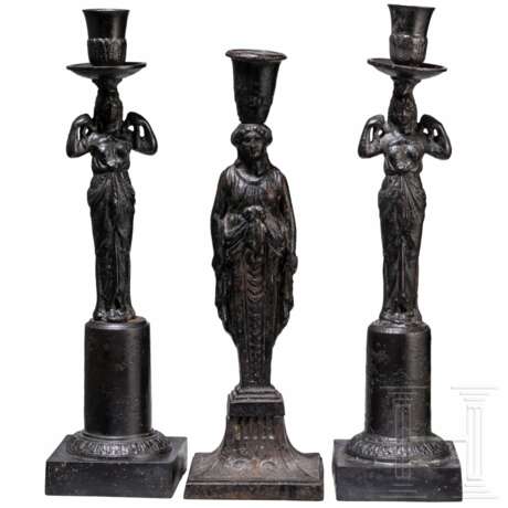 Drei Eisengussleuchter, wohl Berliner Eisen, deutsch, 1. Hälfte 19. Jhdt. - Foto 1