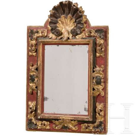 Geschnitzter Barockspiegel, wohl deutsch, 18. Jhdt. - Foto 1 Geschnitzter Barockspiegel, wohl deutsch, 18. Jhdt. - Foto 1