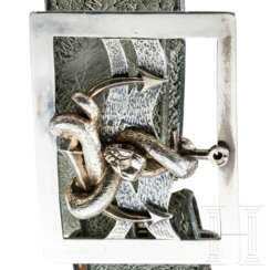 Silberne Gürtelschließe mit Schlange, 20. Jhdt.