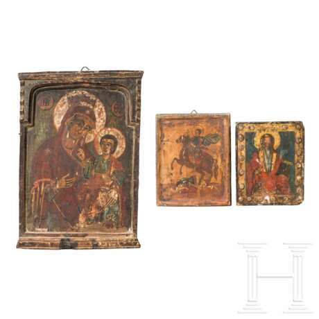 Drei Ikonen, Griechenland, 19. Jhdt. /neuzeitlich (eine) - Foto 1 Drei Ikonen, Griechenland, 19. Jhdt. /neuzeitlich (eine) - Foto 1