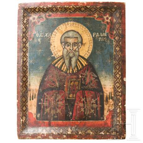 Ikone mit dem Heiligen Charalampos, Karpaten, 19. Jhdt. - Foto 1 Ikone mit dem Heiligen Charalampos, Karpaten, 19. Jhdt. - Foto 1