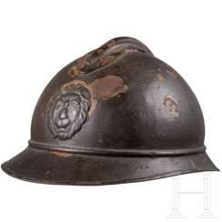 Reused M 15 “Adrian” steel helmet for the Belgian Army