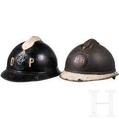Two M 15 “Adrian” steel helmets for Belgian air defense