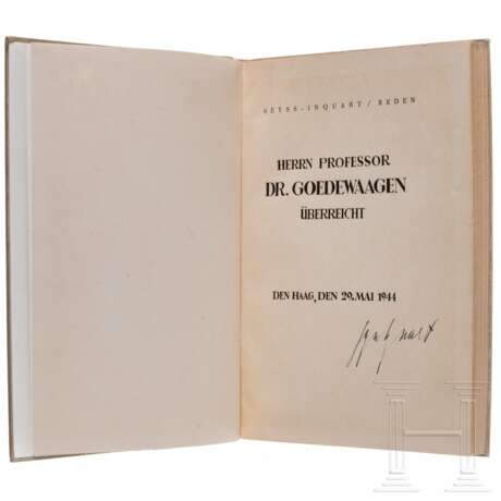 Arthur Seyss-Inquart - a signed book for Tobie Goedewaagen, 1944 - Foto 1