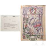 Albert Bormann - a signed thank-you letter to artist Carl A. Hammar regarding a drawing with a portrait of Adolf Hitler - photo 1