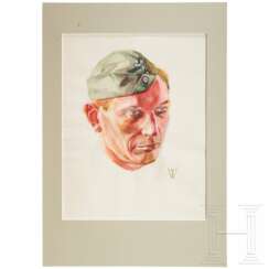 Wolfgang Willrich - a drawing of an infantry soldier, 1943