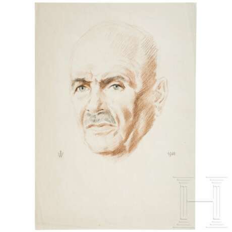 Wolfgang Willrich - a drawing of an old man, 1941 - Foto 1 Wolfgang Willrich - a drawing of an old man, 1941 - Foto 1