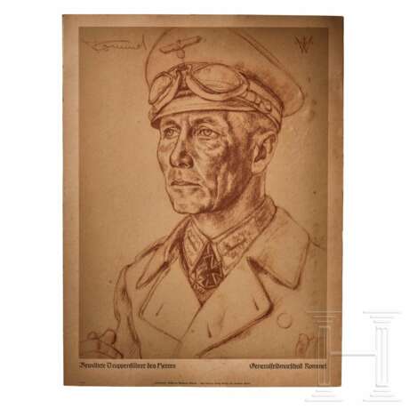 "Generalfeldmarschall Rommel" - Poster nach einer Wolfgang Willrich-Zeichnung 1940 - Foto 1 "Generalfeldmarschall Rommel" - Poster nach einer Wolfgang Willrich-Zeichnung 1940 - Foto 1