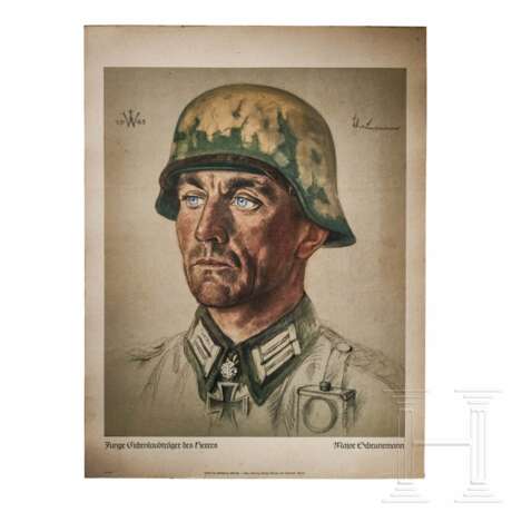 "Major Scheunemann" - Poster nach einer Wolfgang Willrich-Zeichnung 1943 - Foto 1 "Major Scheunemann" - Poster nach einer Wolfgang Willrich-Zeichnung 1943 - Foto 1