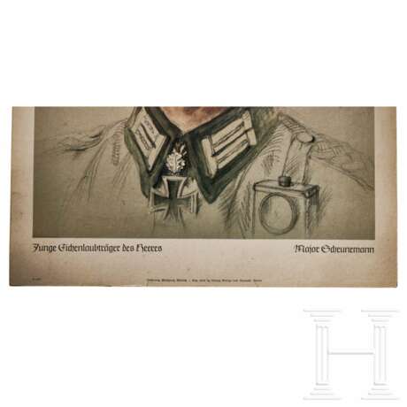 "Major Scheunemann" - Poster nach einer Wolfgang Willrich-Zeichnung 1943 - Foto 2 "Major Scheunemann" - Poster nach einer Wolfgang Willrich-Zeichnung 1943 - Foto 2