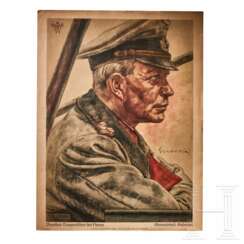 "Generaloberst Guderian" - Poster nach einer Wolfgang Willrich-Zeichnung 1941