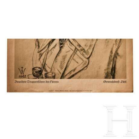 "Generaloberst Dietl" - Poster nach einer Wolfgang Willrich-Zeichnung 1942 - фото 2