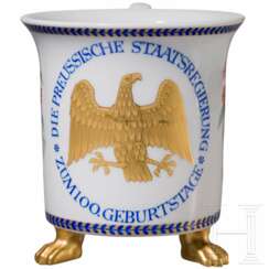 A KPM porcelain cup for the 100th birthday of the Prussian government