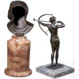 A bronze statuette of an Amazon with bow and arrow - photo 2