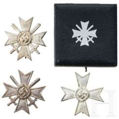 Three War Merit Crosses 1939 1st Class (tombak) and one case