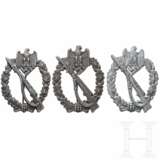 Three Infantry Assault Badges in Silver by JFS, FZS, and Ernst Müller - photo 1