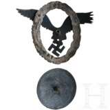 A Luftwaffe Pilot's Badge on screw-back, manufacturer Juncker - фото 2